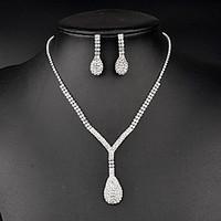Jewelry Set Rhinestone Rhinestone Bridal Sliver Wedding Party Birthday 1set Necklaces Earrings Wedding Gifts