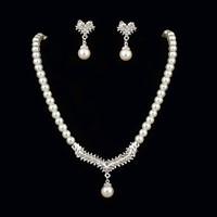 Jewelry Set Women\'s Anniversary / Engagement / Birthday / Gift / Party Jewelry Sets Pearl Rhinestone Earrings / Necklaces White