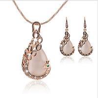 Jewelry Set Bridal Jewelry Sets Pendants Imitation Opal Euramerican Fashion Vintage Classic Rhinestone Zinc Alloy Opal Drop1 Necklace 1