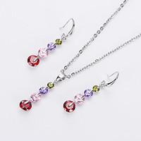 jewelry set earrings necklace multi stone aaa cubic zirconia fashion v ...