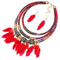 Jewelry 1 Necklace 1 Pair of Earrings Wedding Party 1set Women Black Red Blue Wedding Gifts