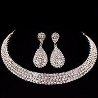 jewelry set rhinestone basic classic diy alloy square 1 necklace 1 pai ...