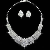 jewelry set rhinestone square luxury rhinestone alloy square 1 necklac ...