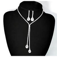 jewelry set rhinestone pendant rhinestone alloy drop 1 necklace 1 pair ...