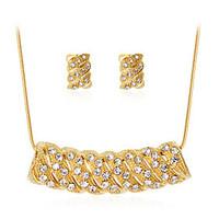 Jewelry Set Earrings Set Necklace Euramerican Fashion Rhinestone Alloy Geometric 1 Necklace 1 Pair of Earrings ForWedding Party Special