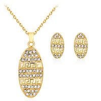 Jewelry Set Earrings Set Necklace Euramerican Fashion Rhinestone Alloy Geometric 1 Necklace 1 Pair of Earrings ForWedding Party Special