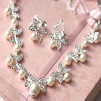 Jewelry Set Women\'s Wedding Jewelry Sets Imitation Pearl / Alloy Rhinestone Necklaces / Earrings Ivory
