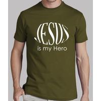 jesus is my hero t-shirt army green man