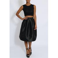 Jessica Wright Wears Black Structured Midi Skirt