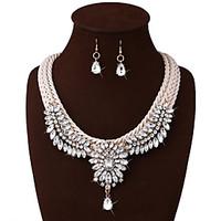 Jewelry 1 Necklace 1 Pair of Earrings Wedding Party Daily Alloy 1set Women Gold Wedding Gifts