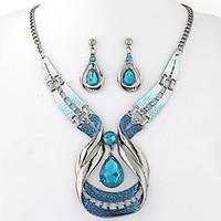 Jewelry Set Gemstone Resin Alloy Fashion Drop Blue Party 1set 1 Necklace 1 Pair of Earrings Wedding Gifts