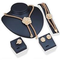 Jewelry Sets Bridal Jewelry Sets Flower Rhinestone Bracelet Earrring Necklace Sets