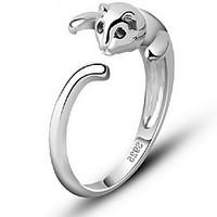 jewelry women alloy women silver cat ring