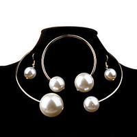 jewelry set necklaceearrings earrings fashion elegant bridal pearl imi ...