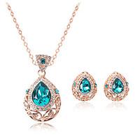 Jewelry Set Simulated Diamond Drop Rose Gold Wedding Party Daily Casual 1set 1 Necklace 1 Pair of Earrings Wedding Gifts
