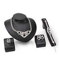 Jewelry Set Alloy Punk Silver Wedding Party Daily 1set 1 Necklace 1 Pair of Earrings 1 Bracelet Rings Wedding Gifts