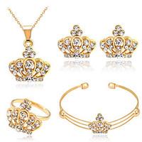 jewelry set crystal basic rhinestone alloy crown 1 necklace 1 pair of  ...