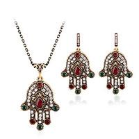 jewelry set gemstone resin rhinestone gold plated simulated diamond al ...