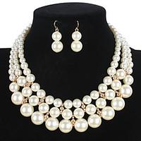 jewelry 1 necklace 1 pair of earrings pearl necklace euramerican weddi ...