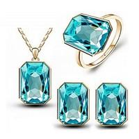 jewelry set classic elegant crystal unique design pendant necklace ear ...