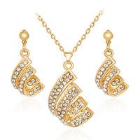 Jewelry Set Earrings Set Necklace Euramerican Fashion Rhinestone Alloy Geometric 1 Necklace 1 Pair of Earrings ForWedding Party Special