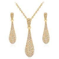 Jewelry Set Earrings Set Necklace Euramerican Fashion Rhinestone Alloy Geometric 1 Necklace 1 Pair of Earrings ForWedding Party Special