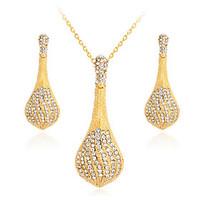 Jewelry Set Earrings Set Necklace Euramerican Fashion Rhinestone Alloy Geometric 1 Necklace 1 Pair of Earrings ForWedding Party Special