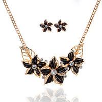 jewelry set basic flower style alloy flower 1 necklace 1 pair of earri ...