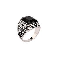 Jewelry Rings Black Red stone Luxury Ring For Women Square Gemstone Ring