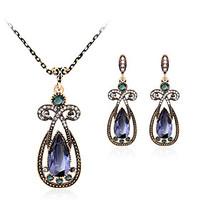 jewelry set gemstone resin rhinestone gold plated simulated diamond al ...