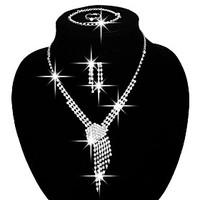 jewelry set includewomen necklaceearringsrings bracletssilver plated p ...
