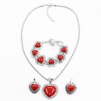 Jewelry Set Vintage Alloy Heart 1 Necklace 1 Pair of Earrings 1 Bracelet For Women Wedding Party Special Occasion Halloween Daily Casual 1 Set