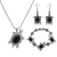 Jewelry Set Resin Alloy Fashion Black Red Green Party Daily 1set 1 Necklace 1 Pair of Earrings 1 Bracelet Wedding Gifts
