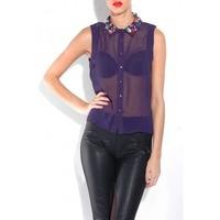 Jewel Collar Blouse