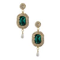 jewel changeable diamante pearl drop earrings