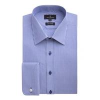 Jeff Banks Blue Narrow Stripe Regular Fit Shirt 16.5 Blue