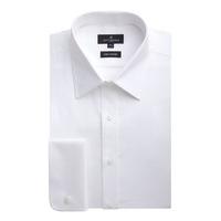 Jeff Banks White Diagonal Satin Stripe Regular Fit Shirt 15.5 White