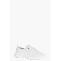 jersey lace up trainer white
