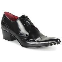 jeffery west skull print gibson mens smart formal shoes in black