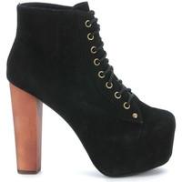 Jeffrey Campbell LITA BLACK SUEDE ANKLE BOOTS women\'s Court Shoes in black