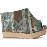 Jeffrey Campbell Virgo damask green and light-blue fabric sabot women\'s Sandals in Multicolour