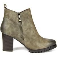 jezzi khaki ocieplane womens low ankle boots in green