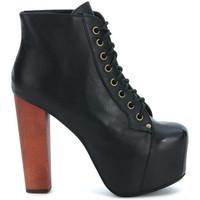 jeffrey campbell black leather boots womens court shoes in black