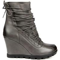 jezzi szare sznurowane na womens low ankle boots in grey