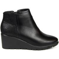 jezzi czarne na ocieplane womens low ankle boots in black