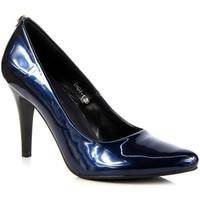 Jezzi Granatowe Lakierowane Lustrzane women\'s Court Shoes in blue