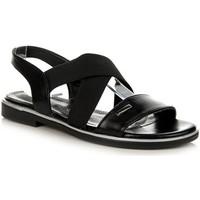 jezzi czarne z gumk womens sandals in black