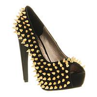 Jeffrey Campbell During Spike High Heel BLACK SUEDE GOLD SPIKES