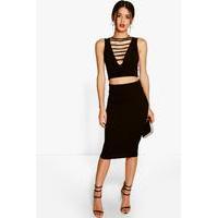 Jersey Midi Length Tube Skirt - black