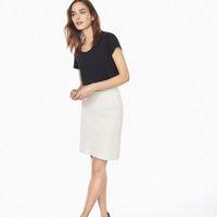 jersey piqu stretch skirt eggshell